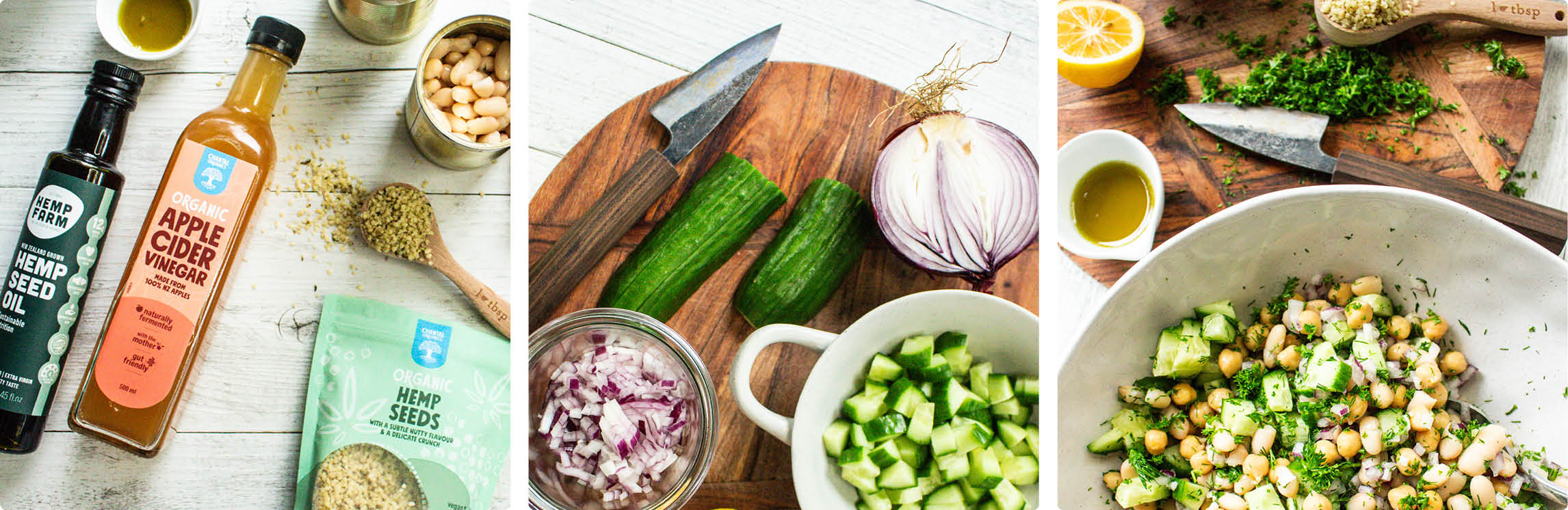 10-minute bean salad with hemp oil & honey dressing method