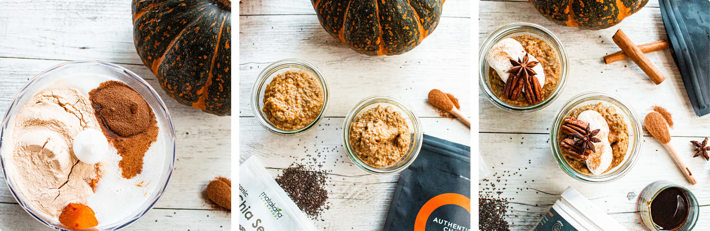 method for 6-ingredient spiced pumpkin chia pudding