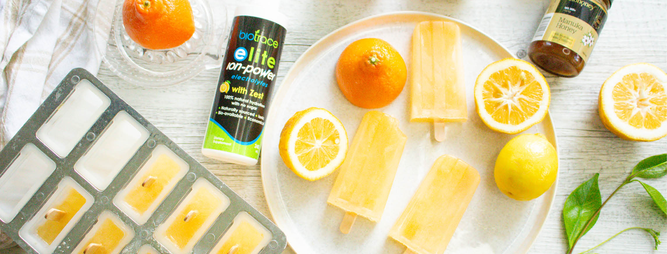 Easy, citrus electrolyte ice pops