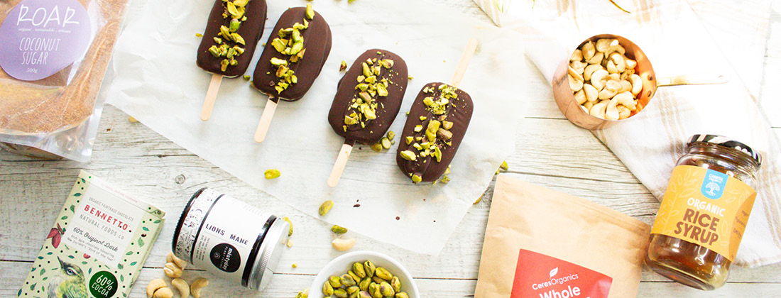 healthy pistachio magnums with lion’s mane recipe