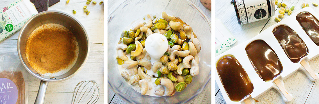 healthy pistachio magnums with lion’s mane method