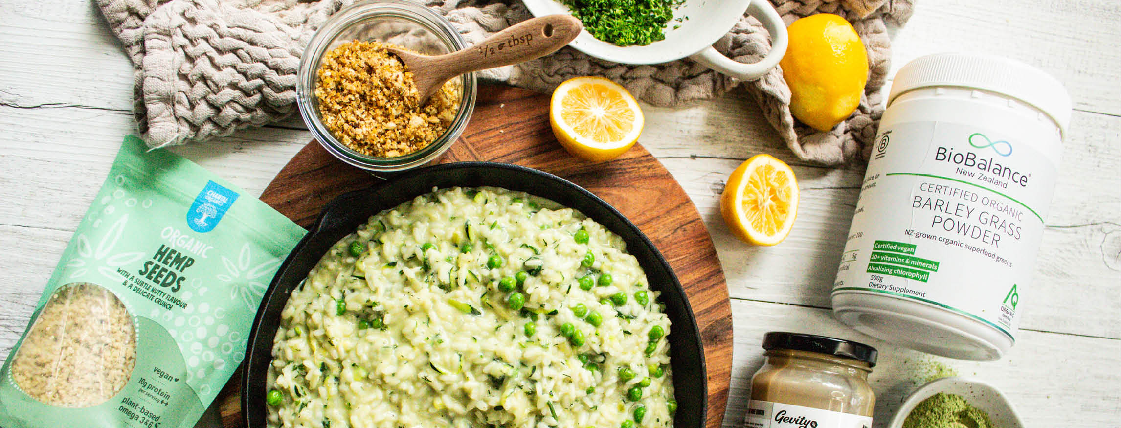 Superfood risotto with bone broth